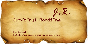 Jurányi Romána névjegykártya
